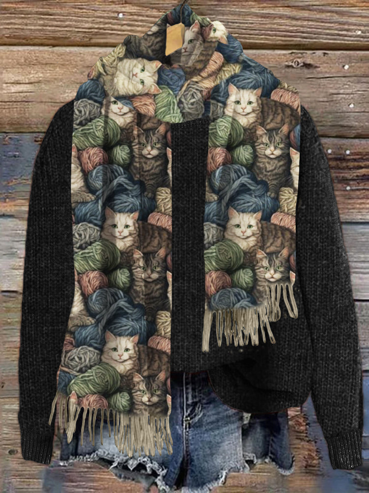 Wooly Cats Ladies Scarf elevenforest