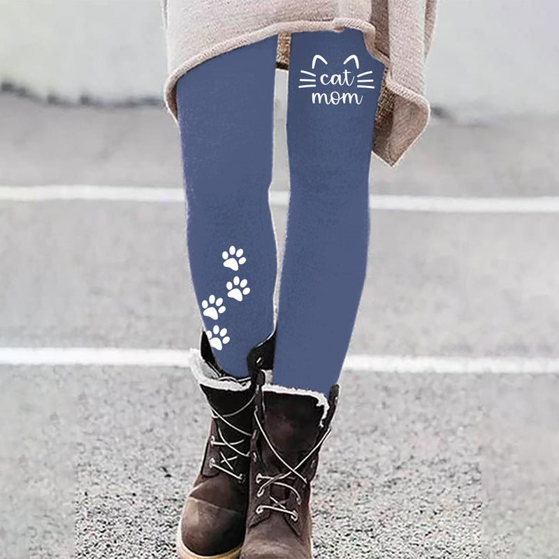 Cat Mom Printed Casual Leggings elevenforest
