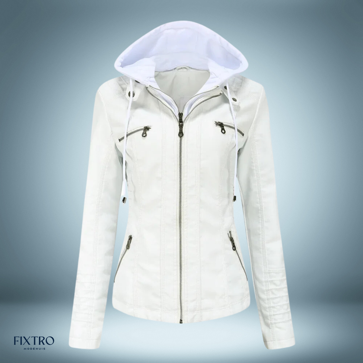 LD | Leren jack met capuchon