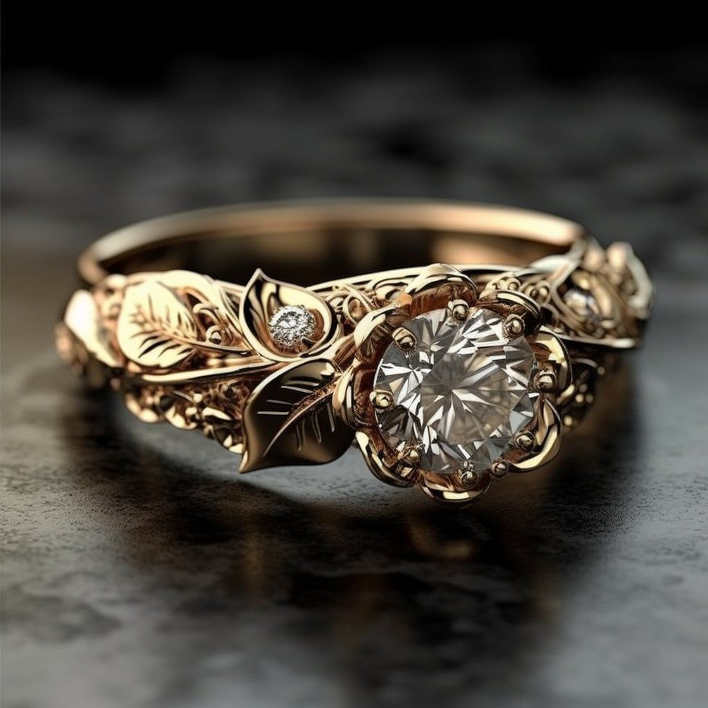 Nature Inspired Diamond Engagement Ring