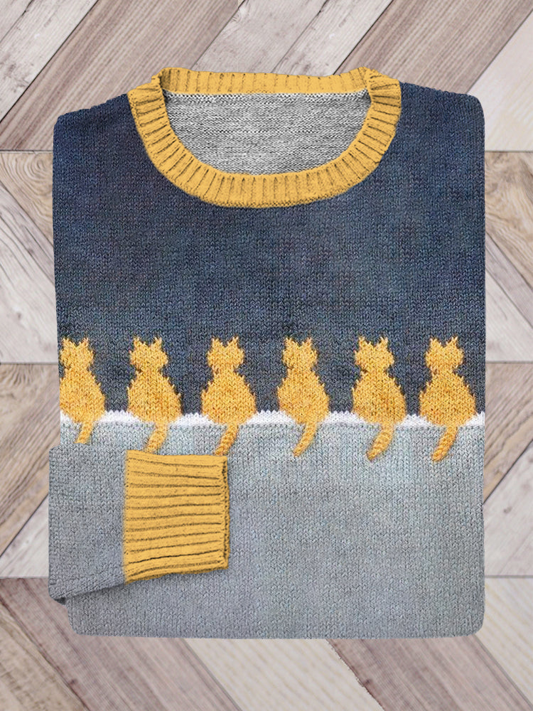 Plush Cat Knit Cozy Sweater elevenforest