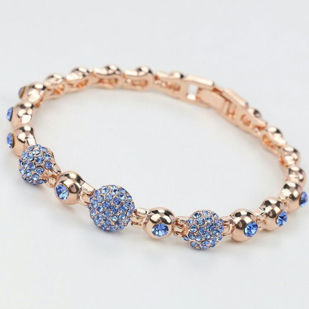 Blue Crystal Bead Bracelet