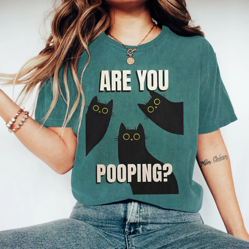 Are You Pooping Print Women's T-Shirt elevenforest