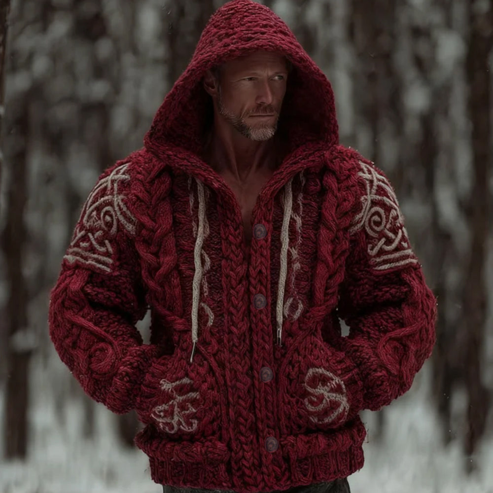 Men's Christmas Celtic Knot Brushed Hooded Sweater artswardrobe