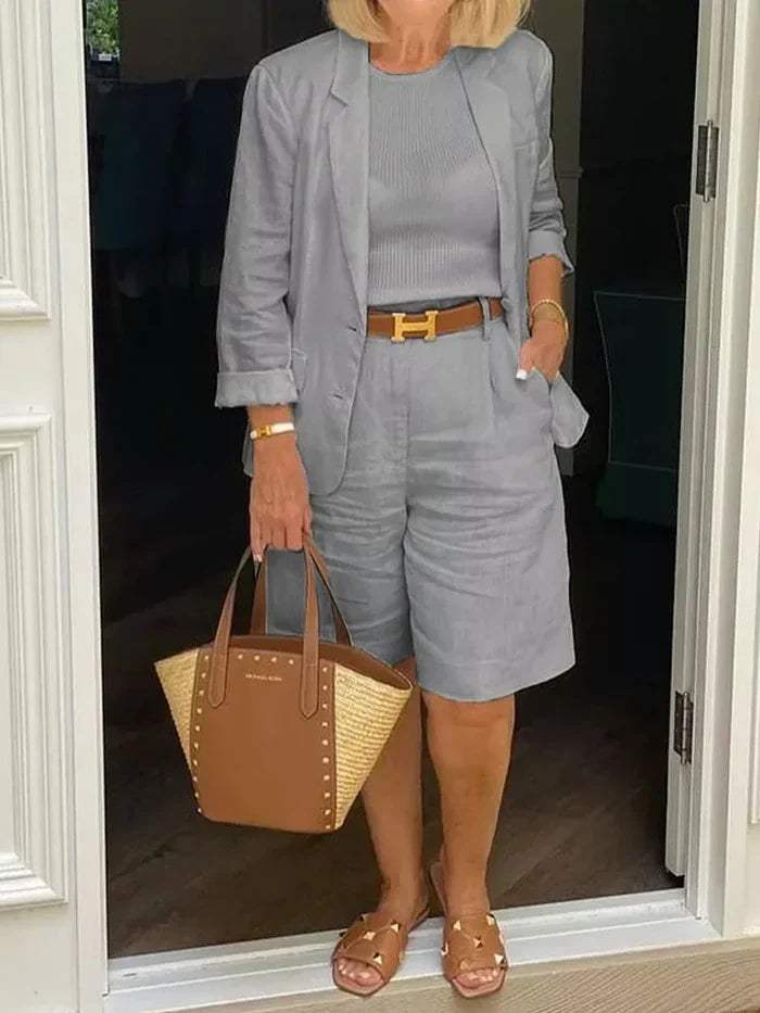 LD | Elegante blazer en korte broek - Stijlvol - Ideaal voor warme dagen