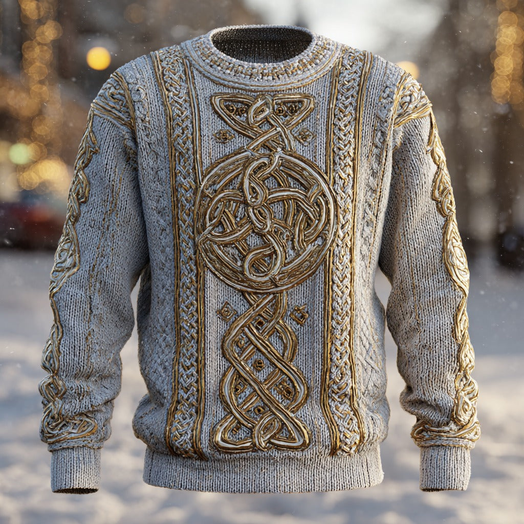 Men's Vintage Celtic Knot Crew Neck Sweater artswardrobe