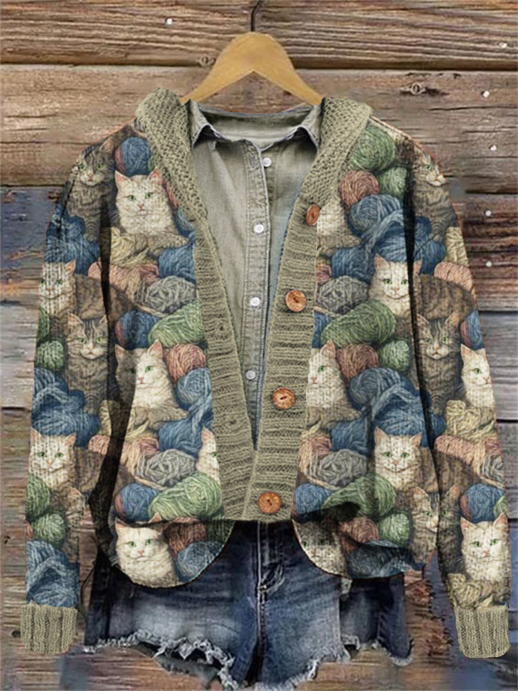 Wooly Cats Women's Cardigan Sweater elevenforest