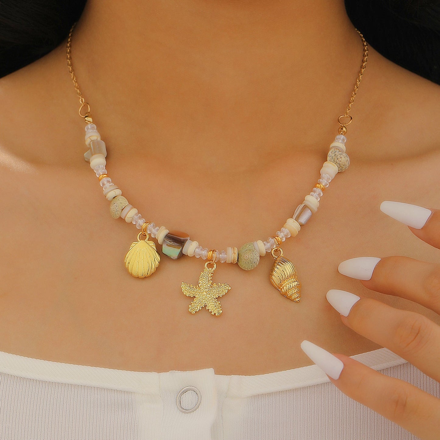 Beaded Starfish Necklace