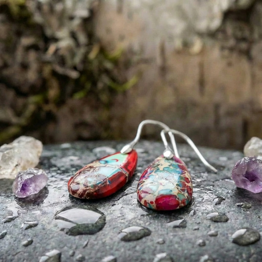 Bohemian Stone Teardrop Earrings