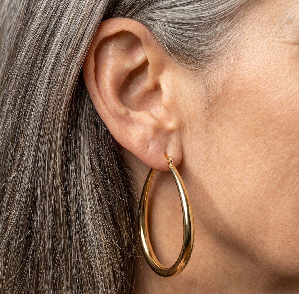 Classic Smooth Hoop Gold Earrings