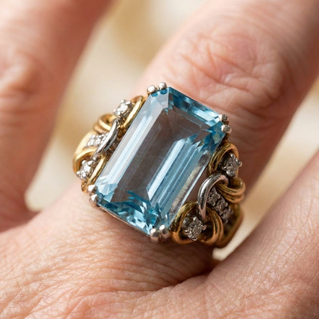 Blue Cubic Zirconia Ring