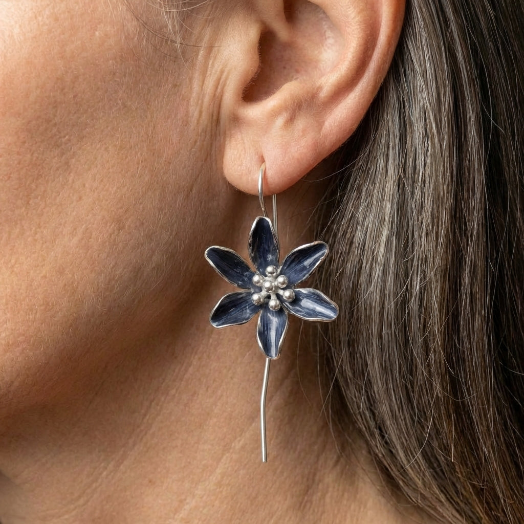 Blue Flower Earrings