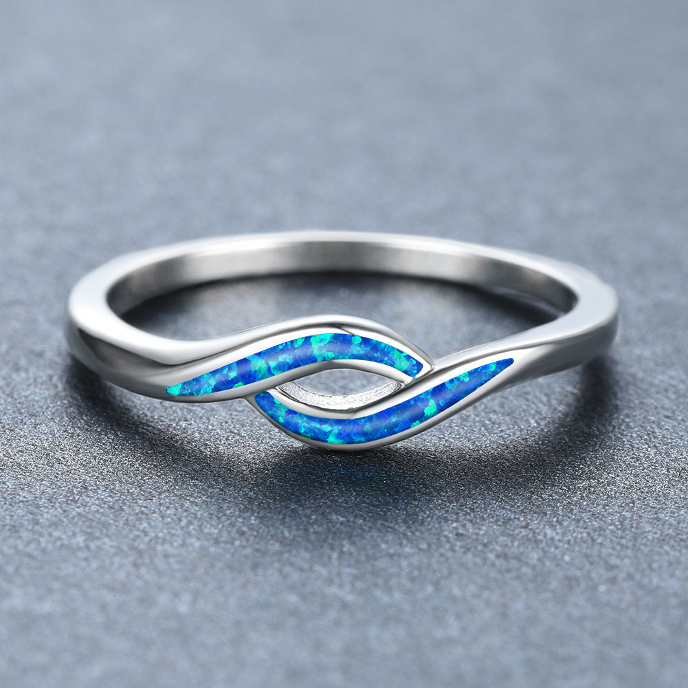 Elegant Blue Opal Ring