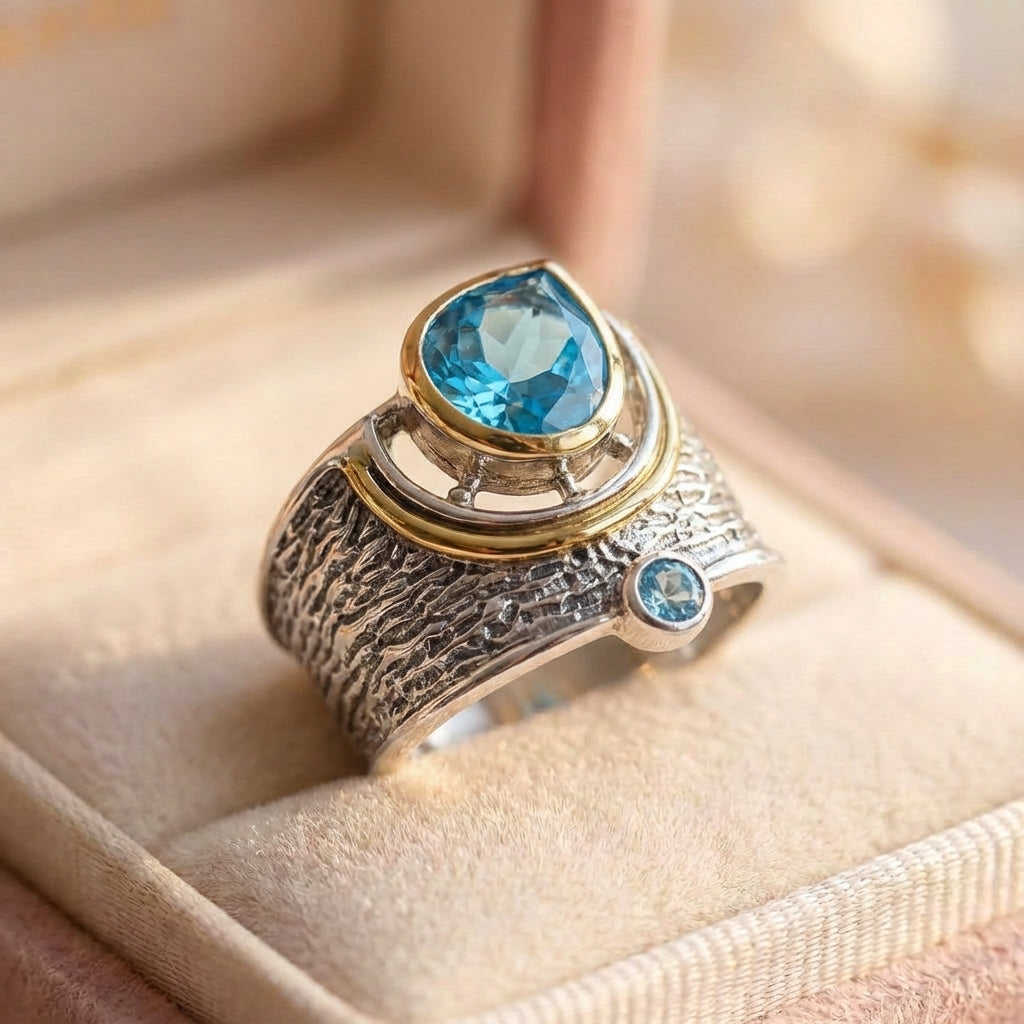Elegant Blue Topaz Ring