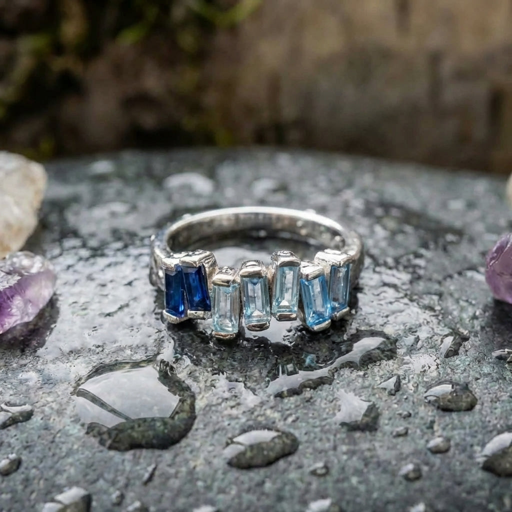Elegant Blue Zirconia Ring