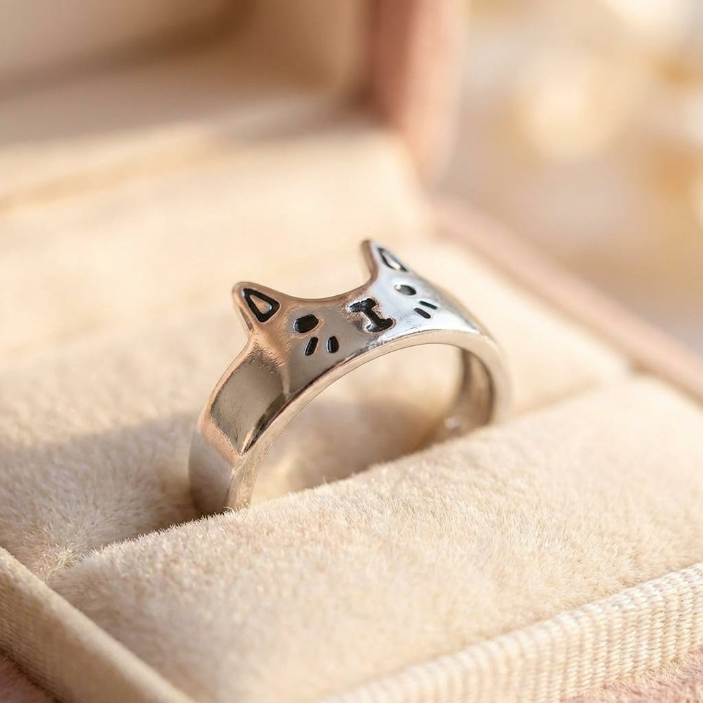 Elegant Cat Face Ring