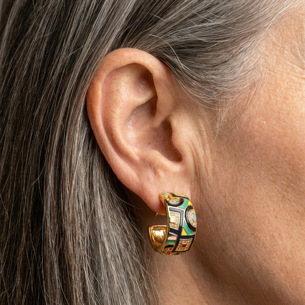 Colorful Enamel Earrings