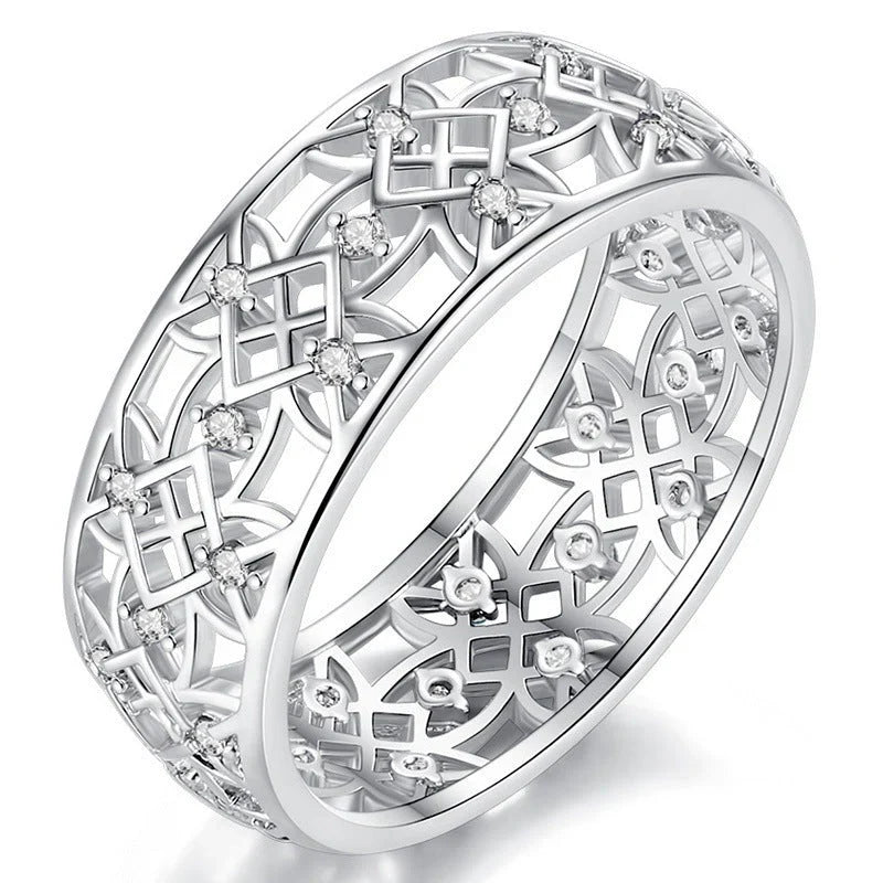 Elegant Crystal Filigree Ring