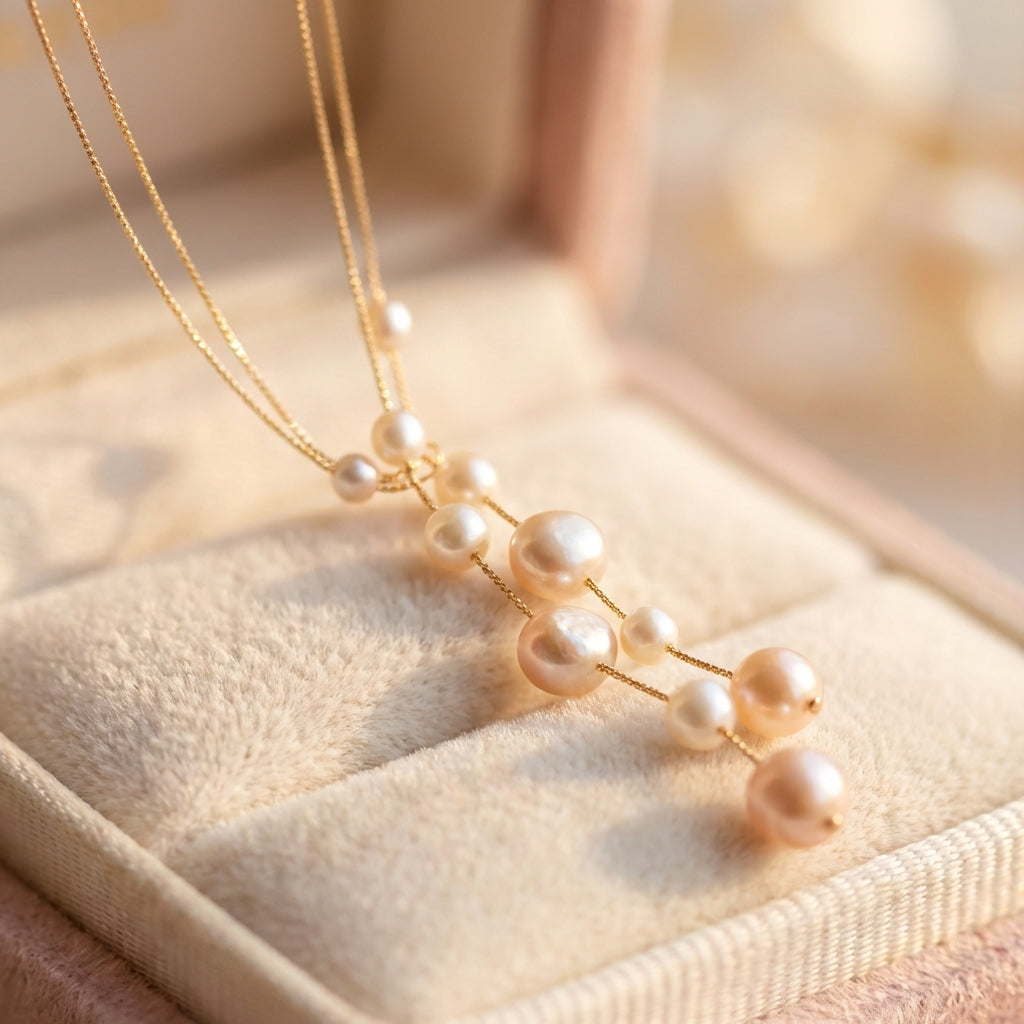 Elegant Dangling Pearl Necklace