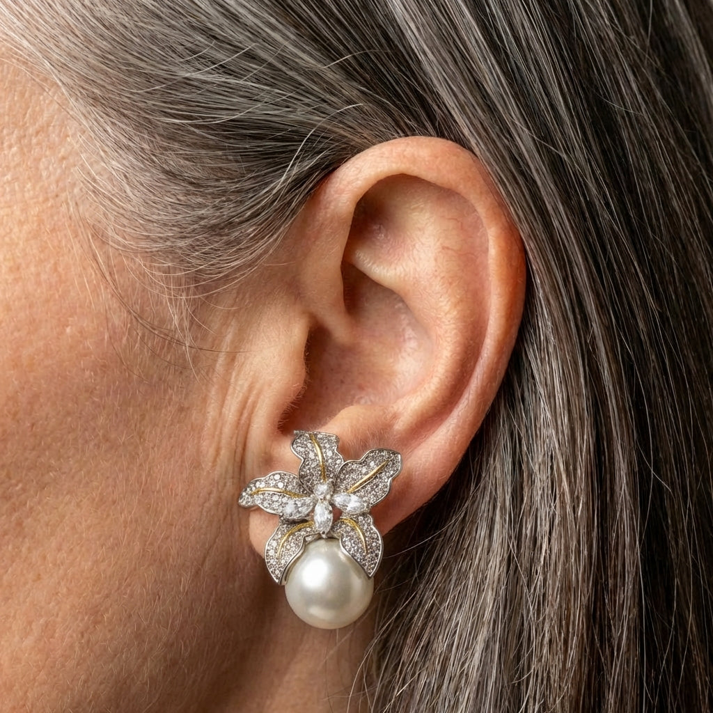 Flower Pearl Earrings