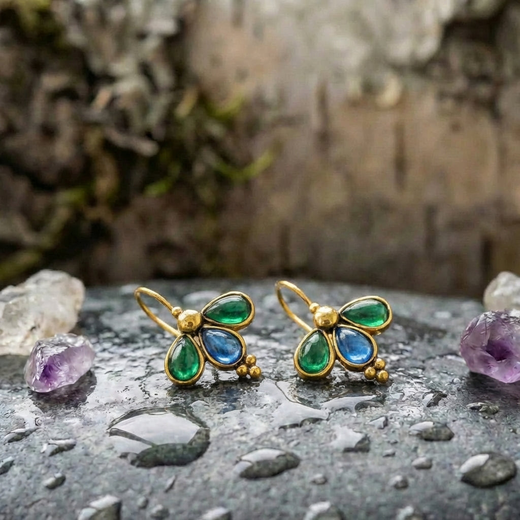 Elegant Gemstone Dangle Earrings