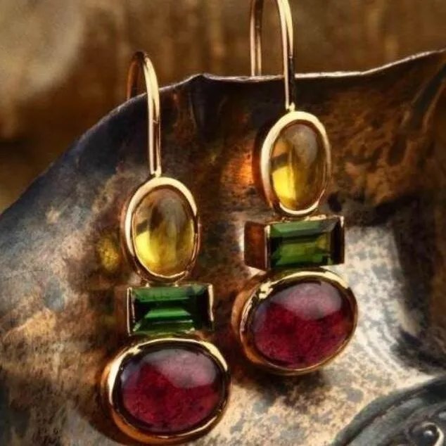 Elegant Gemstone Dangle Earrings
