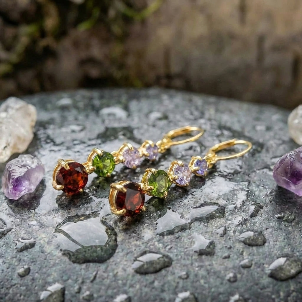 Elegant Gemstone Dangle Earrings