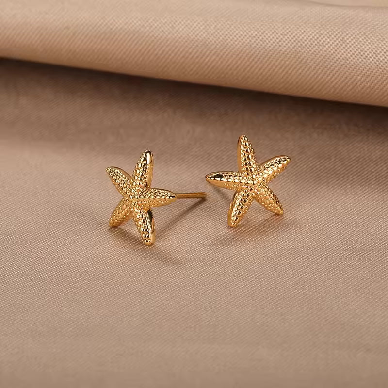 Elegant Gold Starfish Earrings