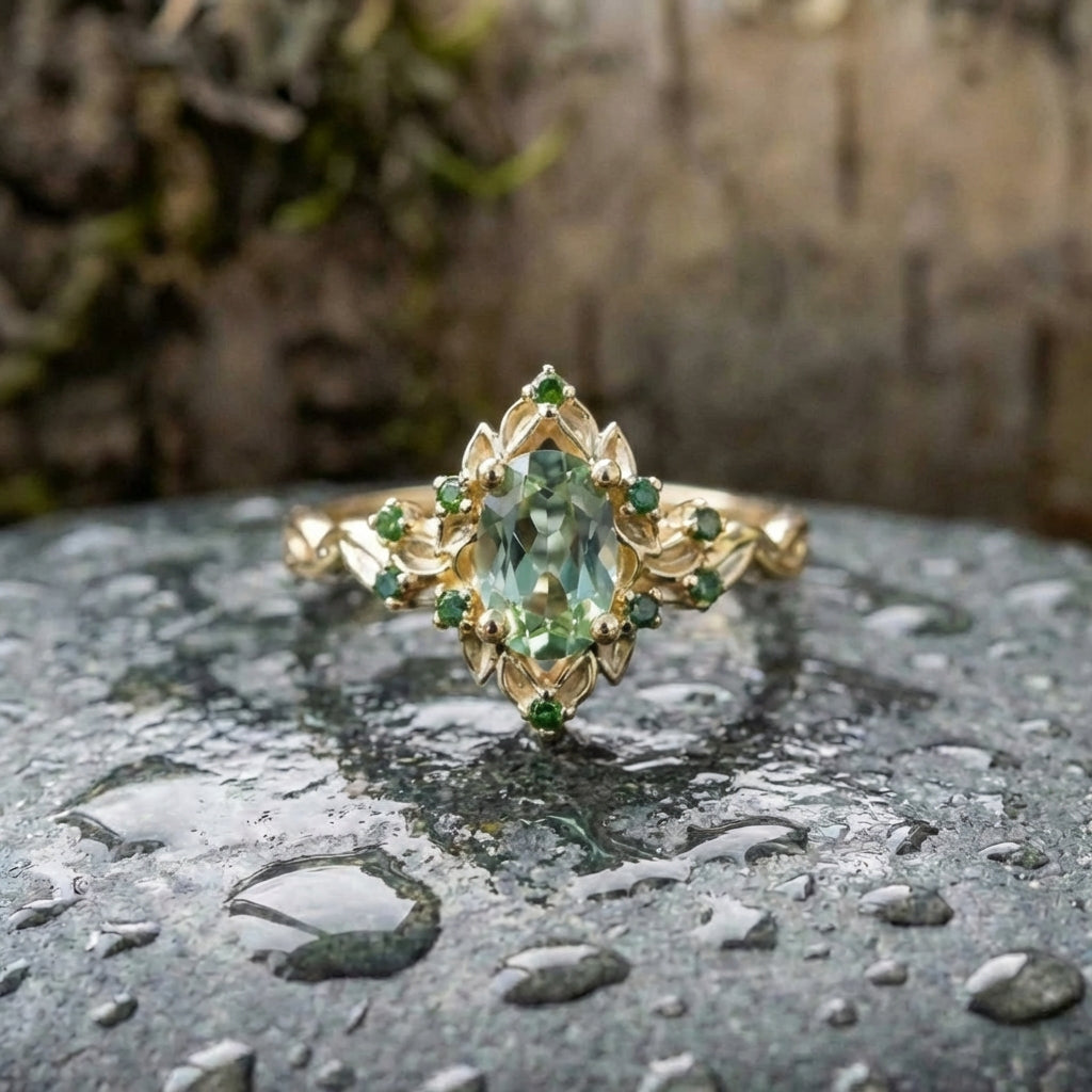 Elegant Green Gemstone Ring