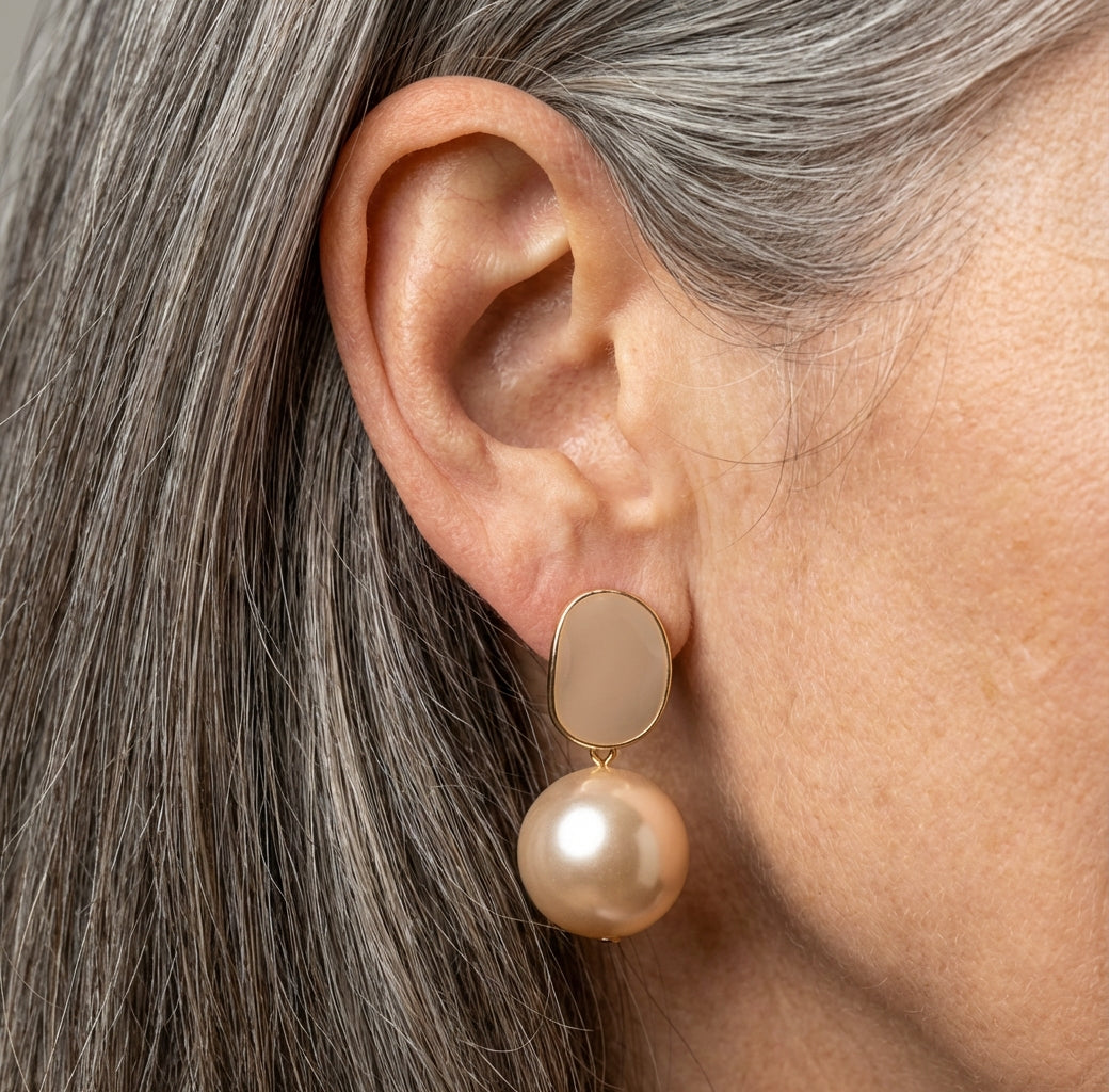 Elegant Light Pearl Dangle Earrings