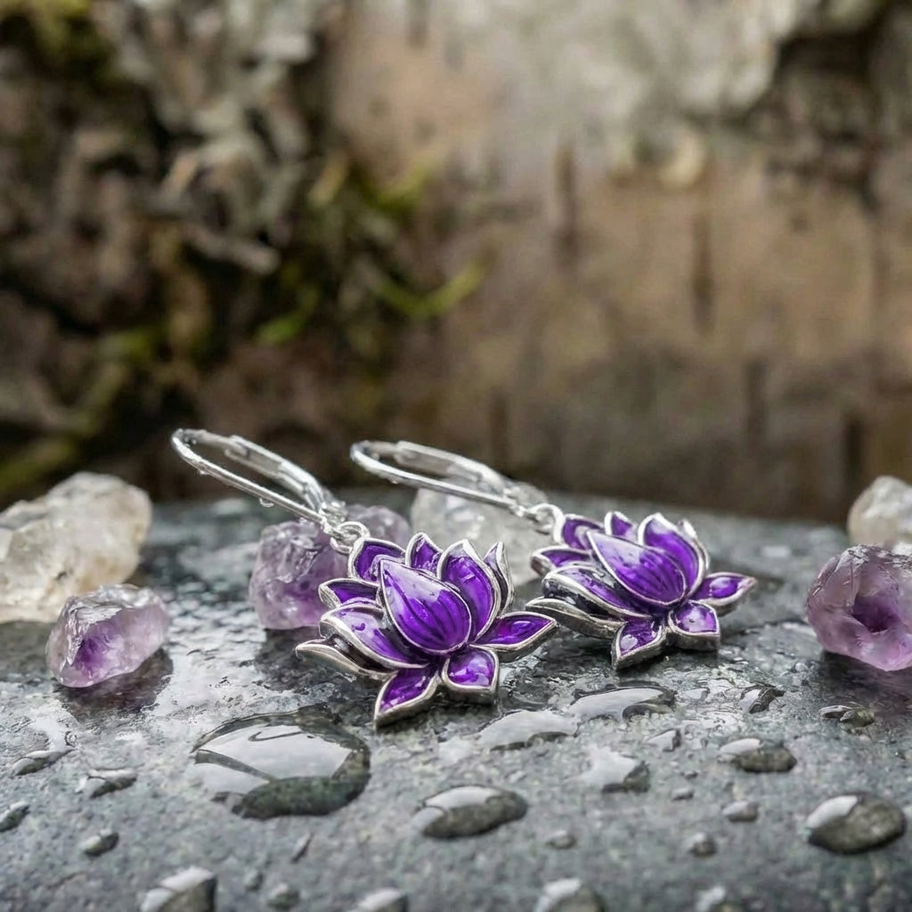 Elegant Lotus Flower Earrings