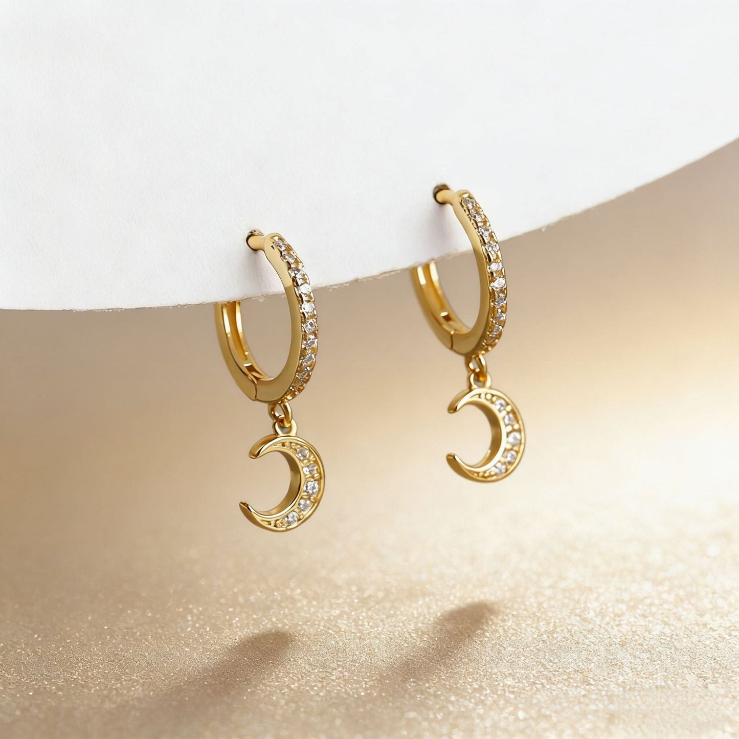 Elegant Moon Charm Earrings
