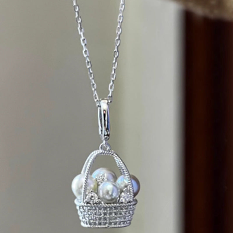 Elegant Pearl Basket Crystal