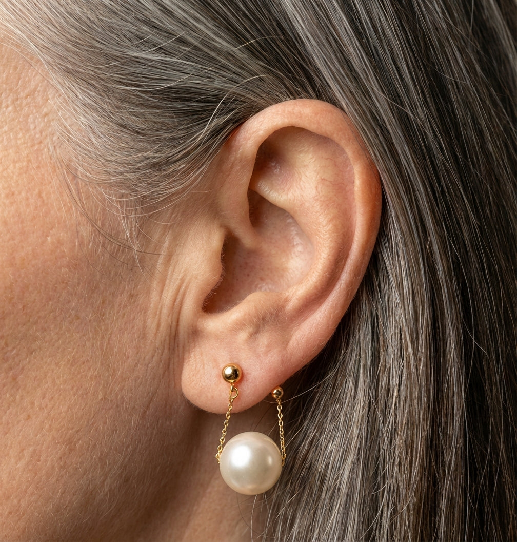 Elegant Pearl Pendant Earrings
