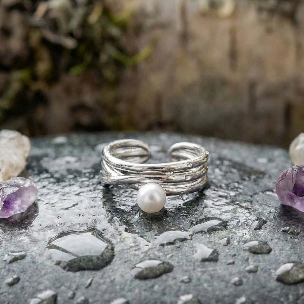 Elegant Pearl Wrap Ring