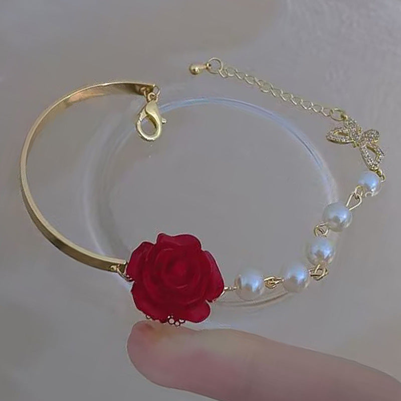 Elegant Red Rose Pearl