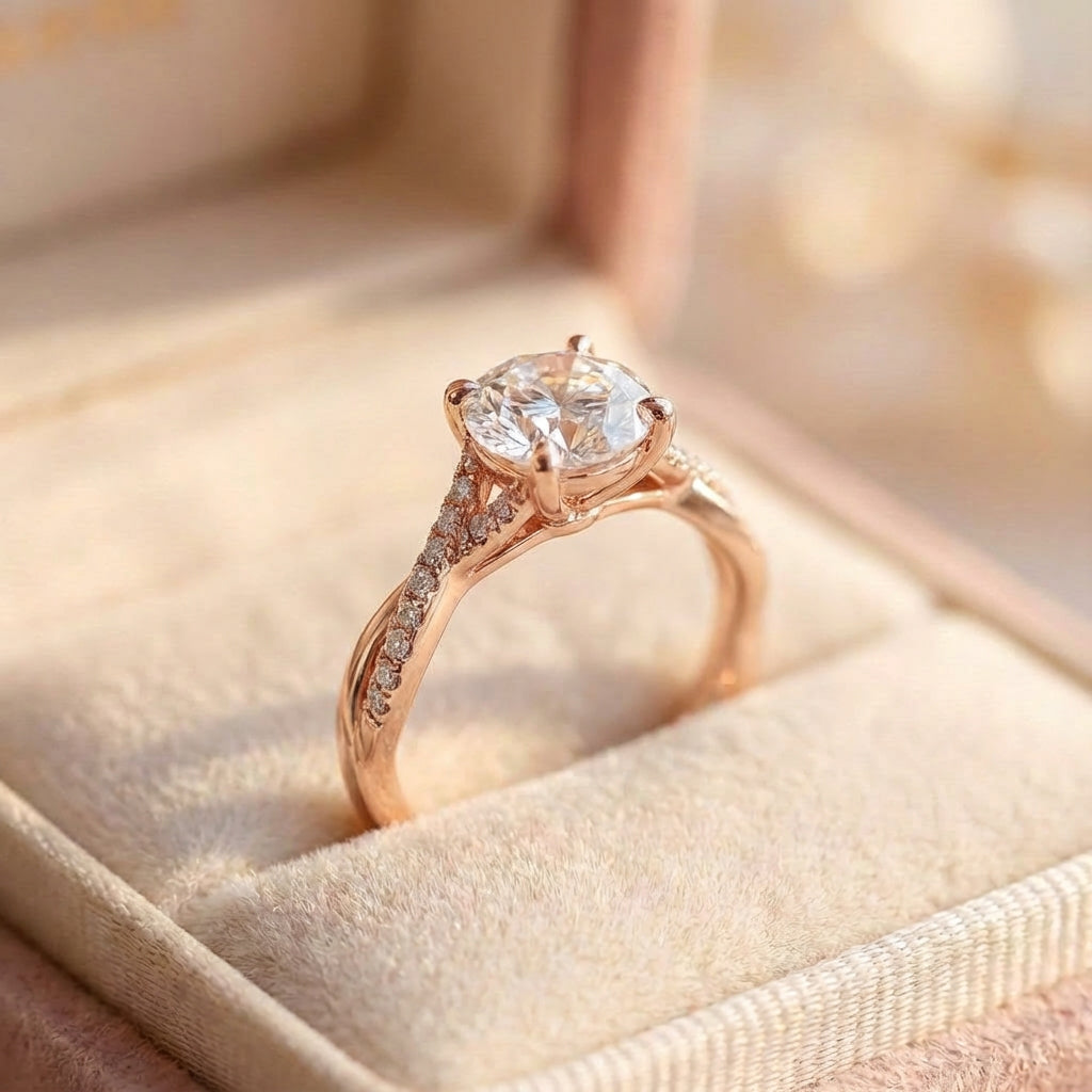 Elegant Rose Gold Diamond Ring