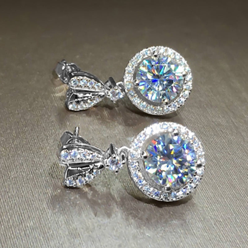 Elegant Round Crystal Dangle Drop