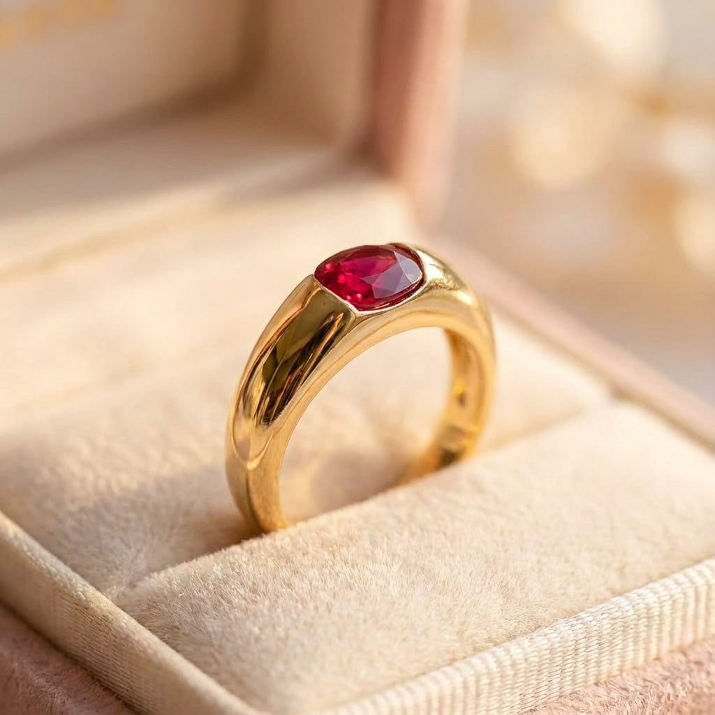 Elegant Ruby Gold Ring