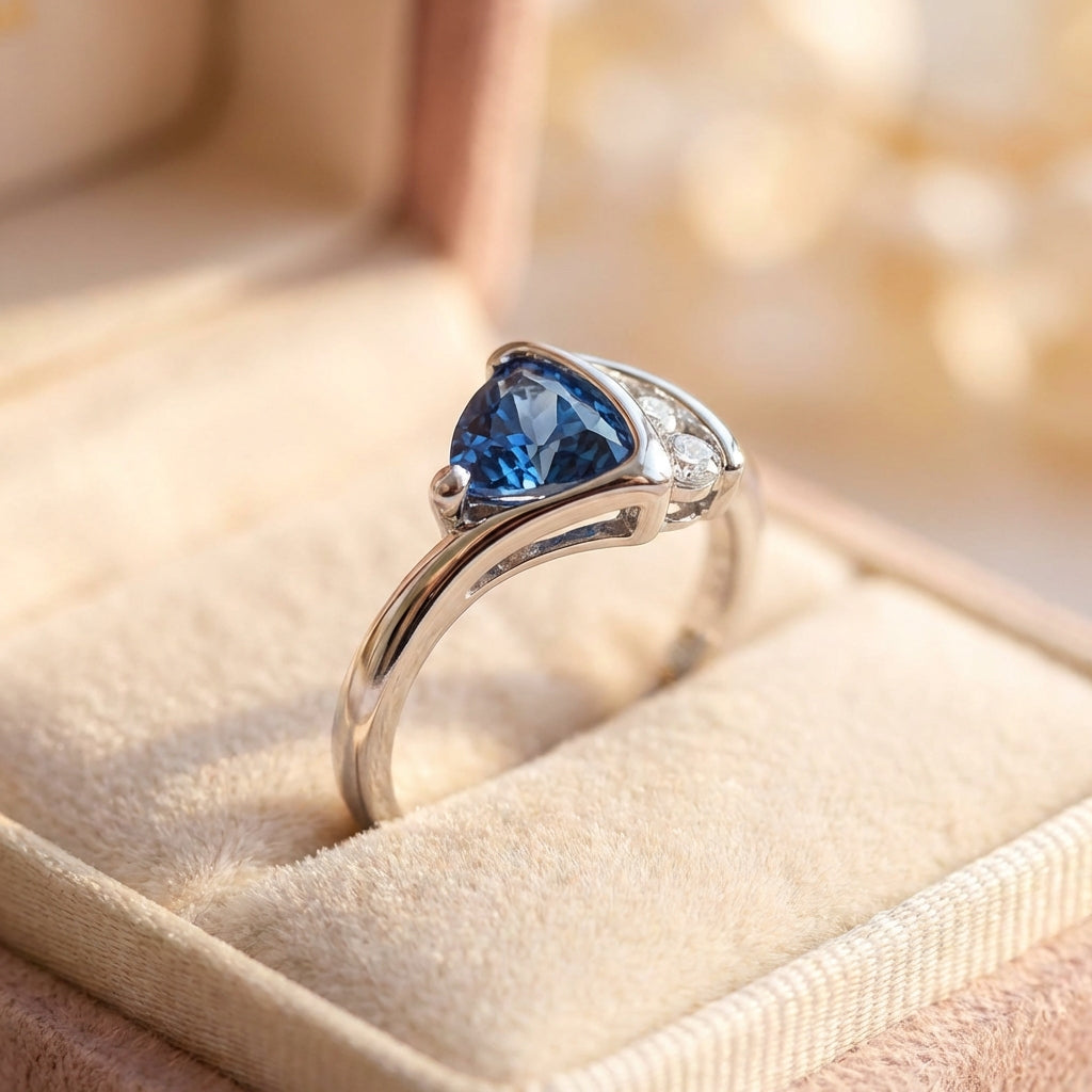 Elegant Sapphire Cubic Zirconia Ring