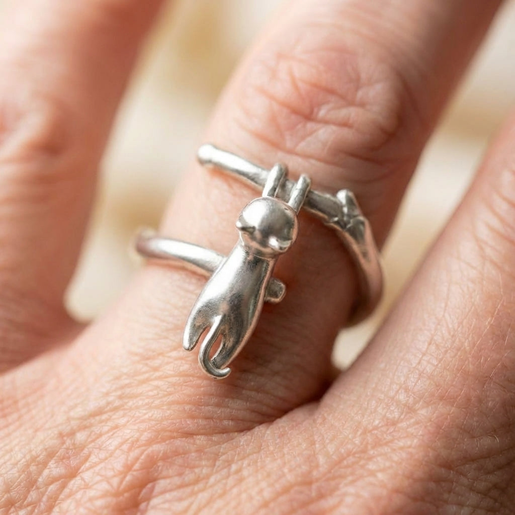 Silver Cat Ring