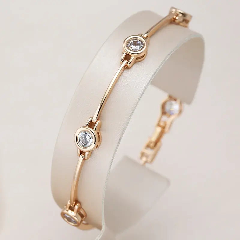 Elegant Bracelet With Zirconias In Gold