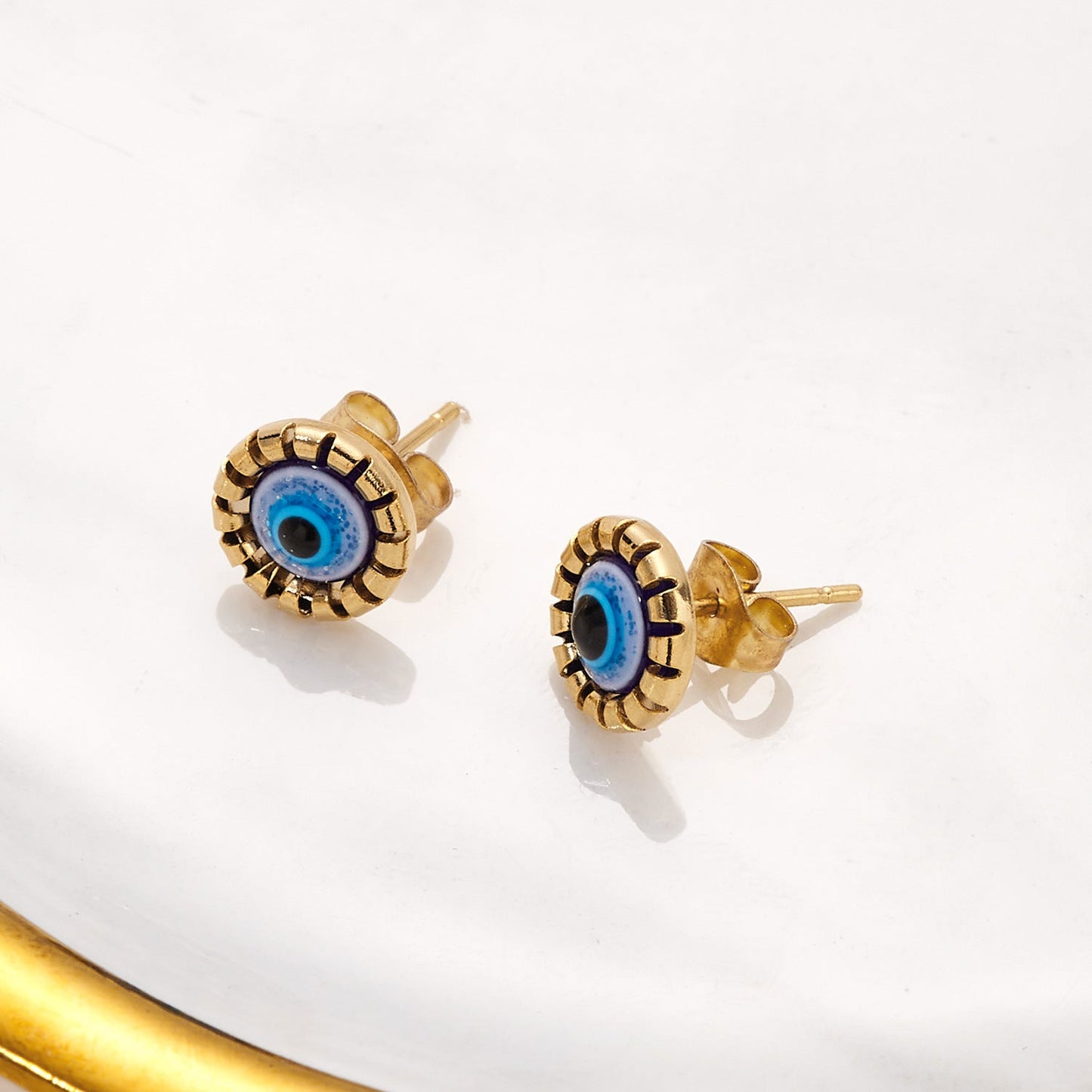 Evil Eye Gold Earrings