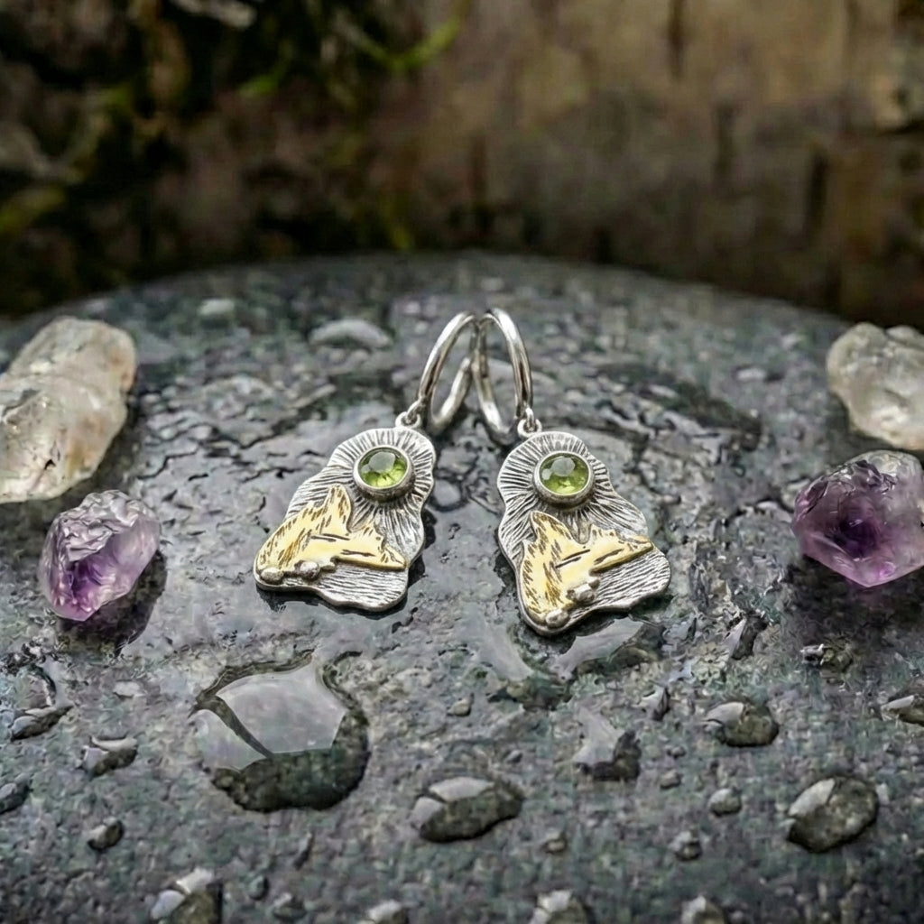 Vintage Owl Stone Earrings