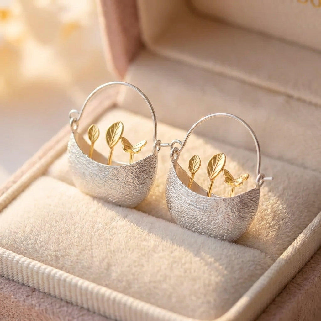Vintage Flower Pot Earrings