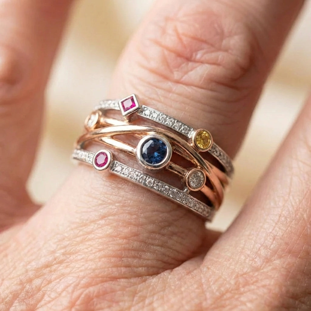 Multistone Statement Ring