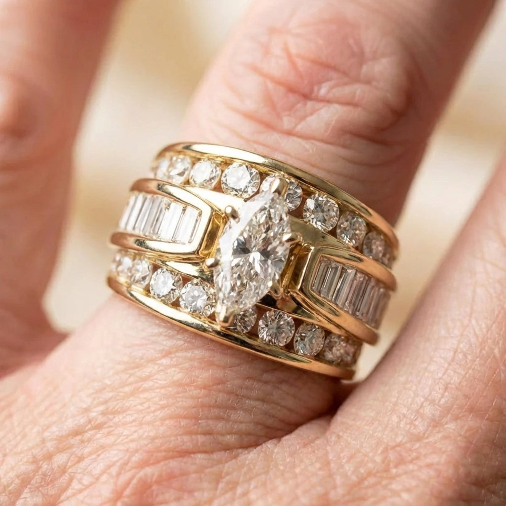 Three Row Diamond Ring