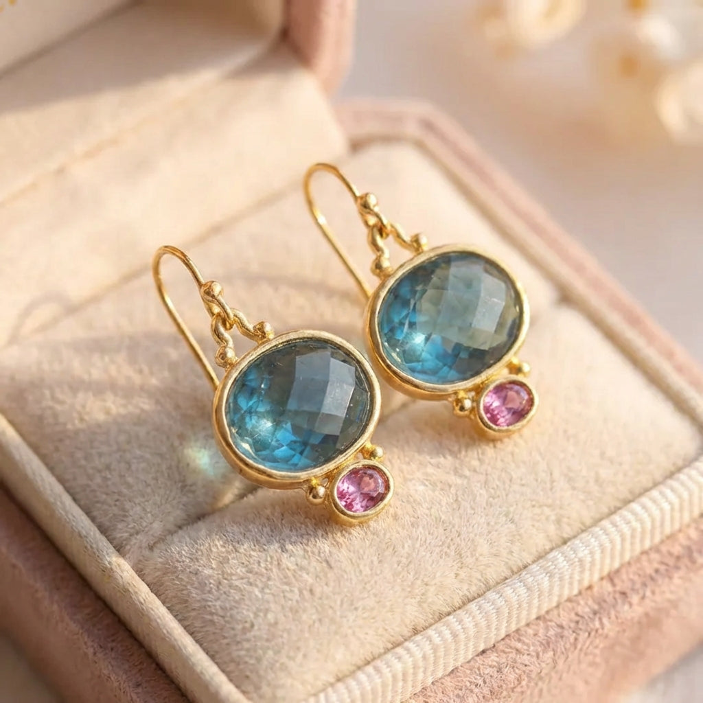 Elegant Gemstone Dangle Earrings