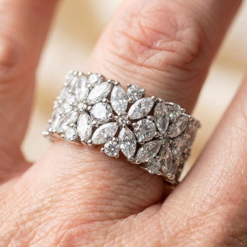 Crystal Flower Ring