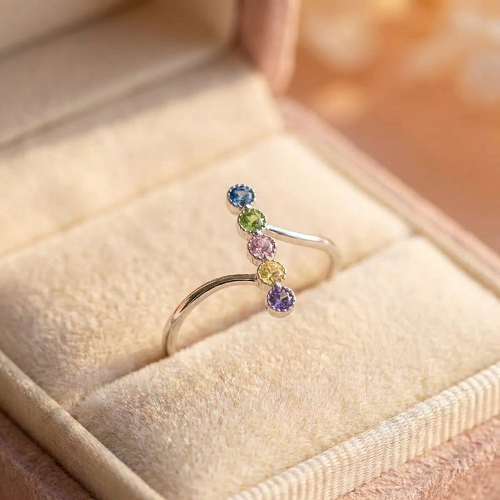 Elegant Colorful Cubic Zirconia Ring